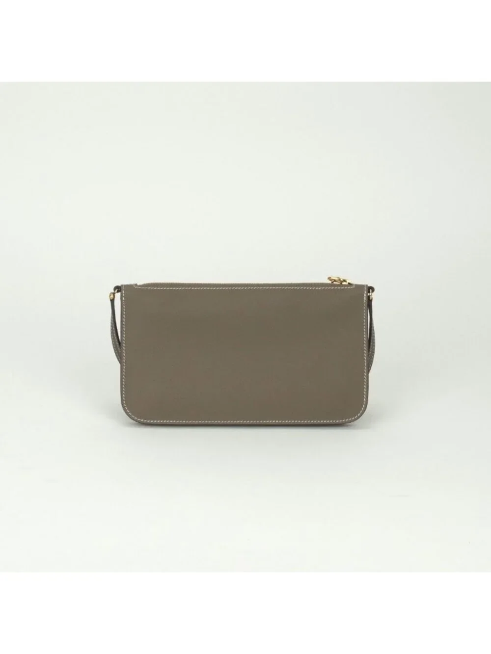 Hermes Zip Ungo To Go Shoulder Bag Ever Color Etoupe Gray Gold Pouch Clutch